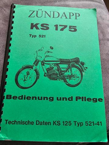 ZÜNDAPP KS 175 Bediening en Onderhoud in Duits.