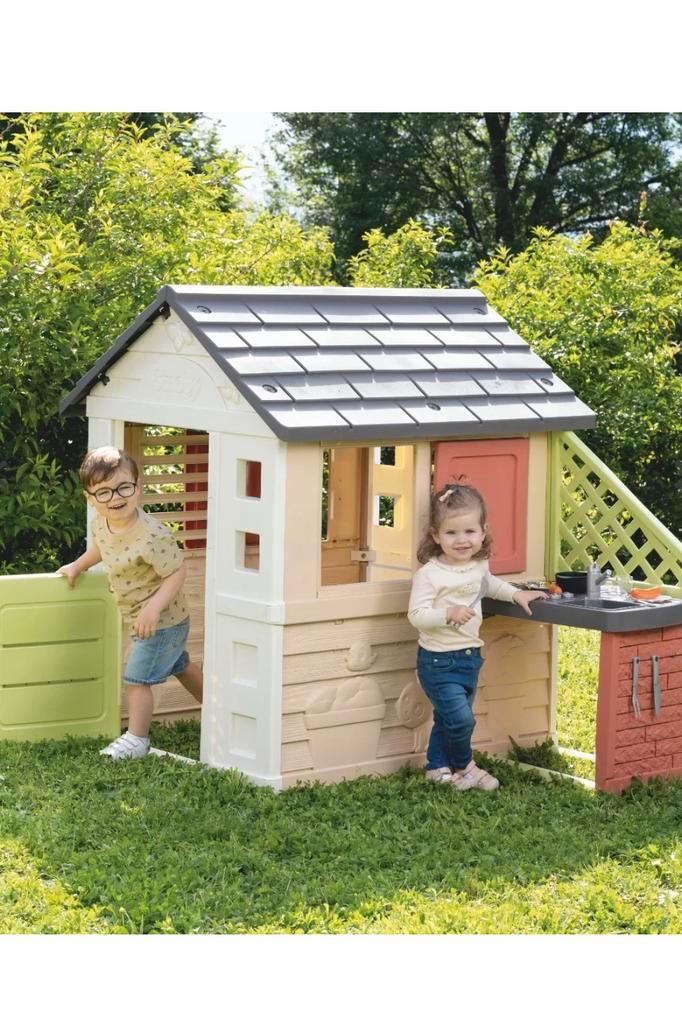 Smoby Nature Speelhuis met Keuken, Kinderen en Baby's, Speelgoed | Buiten | Speelhuisjes, Nieuw, Kunststof, Ophalen of Verzenden