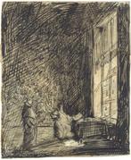 Jan Cossaar pen -of stifttekening "Cardinal Room", Antiek en Kunst, Ophalen