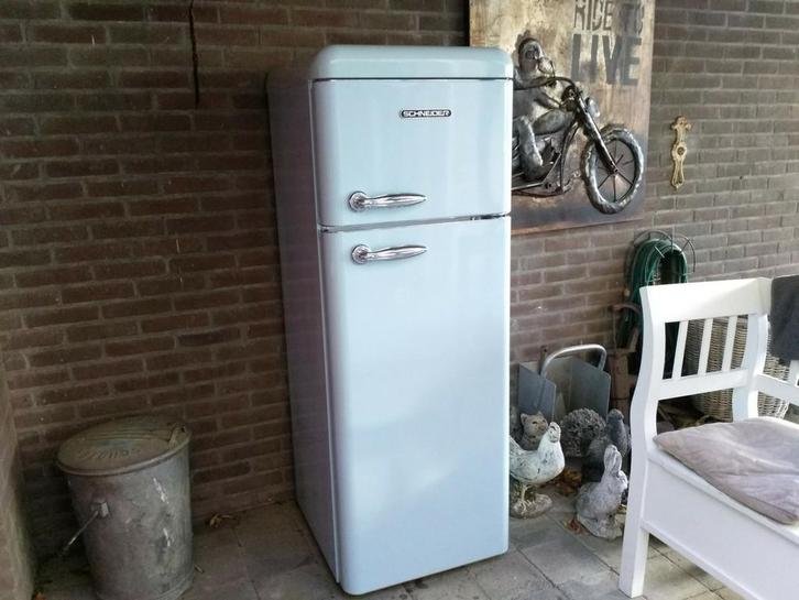 Retro Schneider koelkast met vriezer, Witgoed en Apparatuur, Koelkasten en IJskasten, Gebruikt, Met aparte vriezer, 200 liter of meer