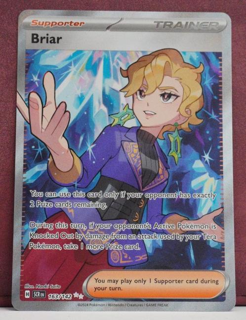 Briar Full Art 163-142 Stellar Crown Pokémon Kaart, Hobby en Vrije tijd, Verzamelkaartspellen | Pokémon, Nieuw, Losse kaart, Verzenden