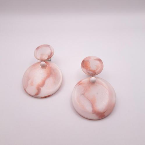 Marble roze oorhangers, Sieraden, Tassen en Uiterlijk, Oorbellen, Nieuw, Hangers, Overige materialen, Roze, Ophalen