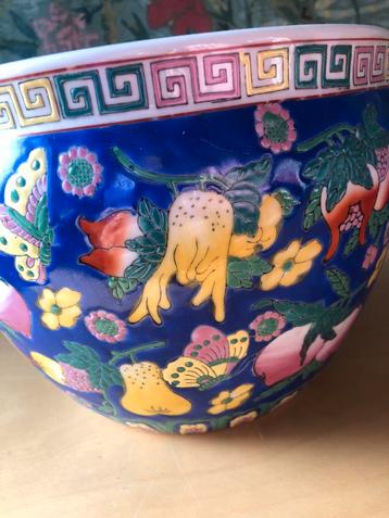 Stenen Plantenpot met Chinees Design - 24cm beschikbaar voor biedingen