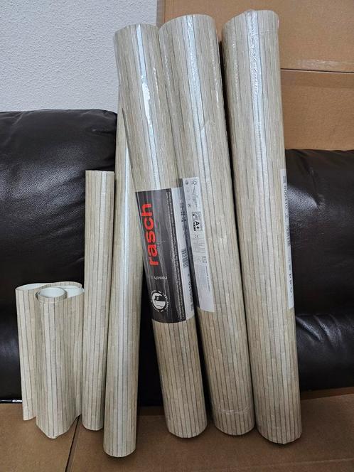 Vliesbehang Beige Streep - 3Rollen Nieuw, Huis en Inrichting, Stoffering | Behang, Beige, 10 tot 25 m², Ophalen of Verzenden
