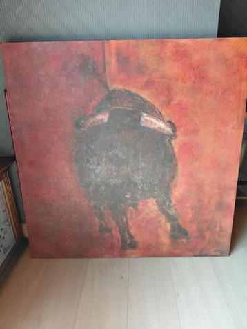 Olieverfschilderij - schilderij stier beschikbaar voor biedingen