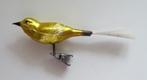 Oude Kerstbal: Vogel 25 op knijper: goudgeel, Ophalen of Verzenden