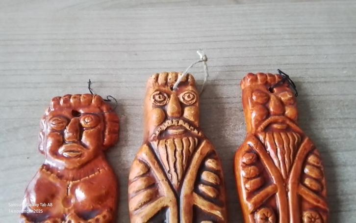 Keramische beeldjes set van 3 Abraham, vintage jaren 60/70, Antiek en Kunst, Antiek | Keramiek en Aardewerk, Ophalen of Verzenden