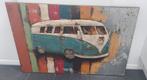 Metaal schilderij VW bus 120 x 80 cm, Huis en Inrichting, Woonaccessoires | Schilderijen, Tekeningen en Foto's, Minder dan 50 cm