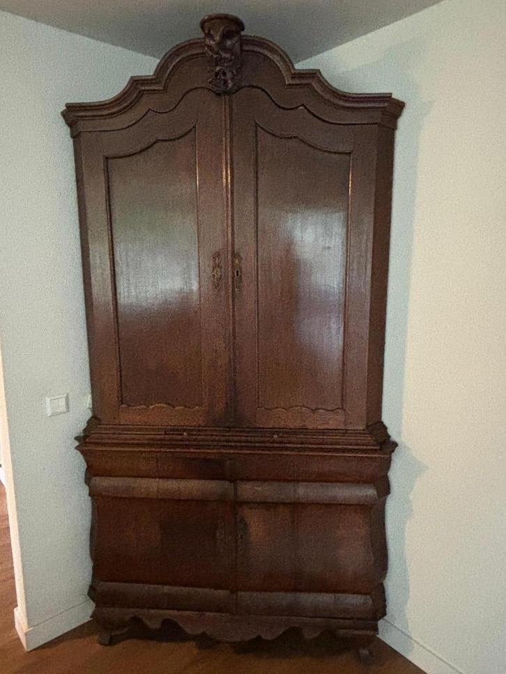 Unieke antieke hoekkast voor glazen en dranken, Huis en Inrichting, Kasten | Buffetkasten, Gebruikt, 200 cm of meer, 100 tot 150 cm