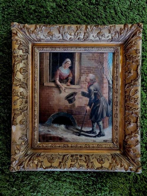 19e eeuws schilderij op doek, Antiek en Kunst, Kunst | Schilderijen | Klassiek, Ophalen of Verzenden