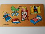 Vintage houten puzzel Simplex Toys jaren 70, 2 tot 4 jaar, Gebruikt, Ophalen of Verzenden, Van hout