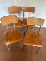 4 Schoolstoelen - gratis, Ophalen, Gebruikt, Bruin, Vier