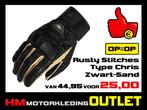 Motorhandschoen Rusty Stitches Chris - Zwart-Sand Handschoen, Motoren, Info@huybersmotoren.nl, HM - Sale, NL, Dames