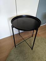 Ikea GLADOM bijzettafel zwart, Huis en Inrichting, Tafels | Bijzettafels, Minder dan 55 cm, Rond, Zo goed als nieuw, Ophalen