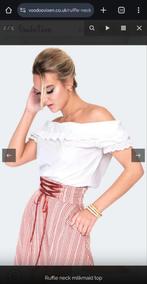 Voodoo vixen milkmaid top M, Maat 38/40 (M), Wit, Ophalen of Verzenden, Zo goed als nieuw