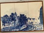 Handgeschilderd Delft Blauw Wand Tableau, Ophalen of Verzenden