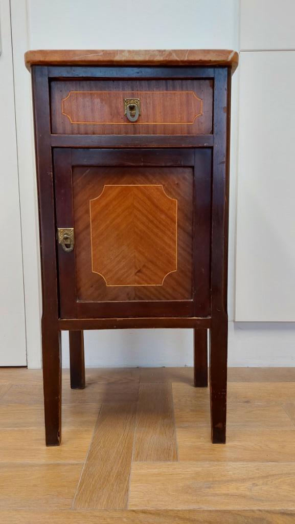 antiek wandkastje met marmeren blad en één lade, Antiek en Kunst, Antiek | Meubels | Kasten, Ophalen