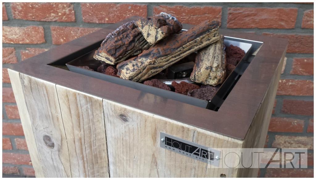 Inbouwbrander Zuil steigerhout NIEUW, Info@hout-art.nl, Nieuw, Ophalen of Verzenden, Hoeves 3 in Schijndel