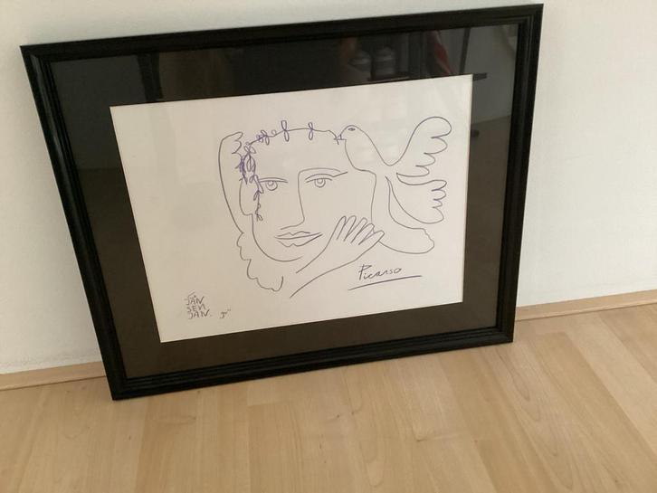 Geert Jan Jansen 'Picasso' tekening, ingelijst, Antiek en Kunst, Kunst | Tekeningen en Foto's, Ophalen of Verzenden