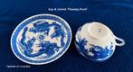 Kop & Schotel draak Flaming Pearl Japans Blauw Wit Vintage, Antiek en Kunst, Ophalen