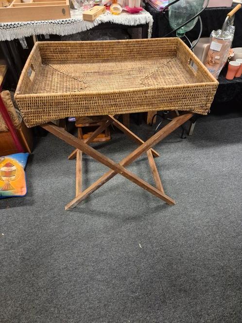 2 x dienblad met standaard, Huis en Inrichting, Woonaccessoires | Dienbladen, Gebruikt, Hout, Ophalen