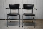 Vintage buisframe stoelen jaren '70 Gispen, Ophalen, Gebruikt, Twee, Zwart