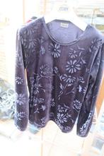 T-shirt zwart bloemenprint velvet Intown mt M, Kleding | Dames, Maat 38/40 (M), Intown, Zwart, Ophalen of Verzenden