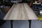2 x hippe bartafel metaal houtlook 140x70 cm. statafel, Ophalen, Zo goed als nieuw, Metaal