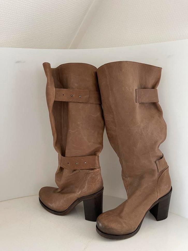 Yoyoli 255) Vic Matie 38 bruin leren laarzen, Kleding | Dames, Schoenen, Zo goed als nieuw, Hoge laarzen, Bruin, Ophalen of Verzenden