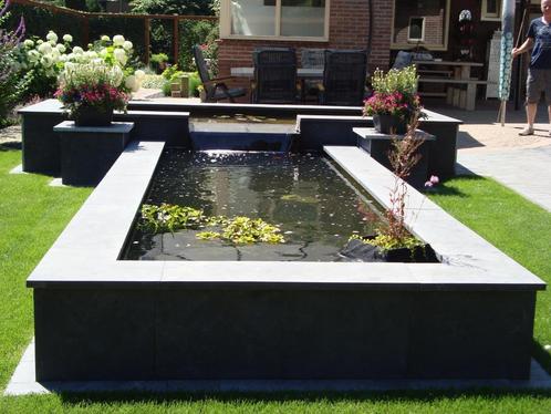 Chinees Hardsteen vijverrand 100x40x3 cm gezoet / facet, Tuin en Terras, Vijvers, Nieuw, Ophalen
