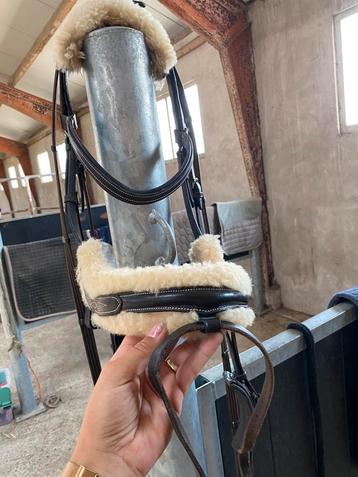 Hoofdstel, donker bruin met bont. COB beschikbaar voor biedingen