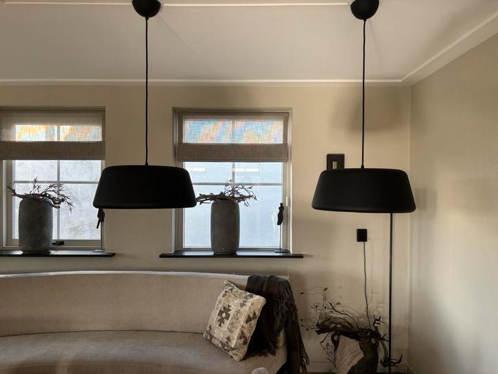 2 Maretti lampen model Tommy zwart-goud 60 cm, Huis en Inrichting, Lampen | Hanglampen, Zo goed als nieuw, Minder dan 50 cm, Metaal