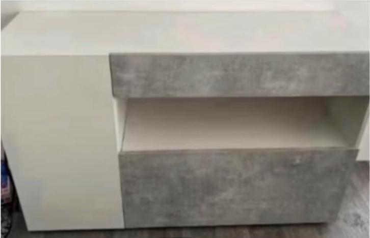 Dressoirs Potenza wit/grijs z.s.m., Huis en Inrichting, Kasten | Dressoirs, Zo goed als nieuw, 100 tot 150 cm, 25 tot 50 cm, Met lade(s)