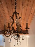 Vintage zware kroonluchter met kristallen 38x38 cm, Huis en Inrichting, Lampen | Kroonluchters, Ophalen of Verzenden, Gebruikt