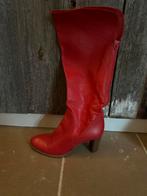 Knie laarzen van rood leer, Kleding | Dames, Schoenen, Ophalen of Verzenden