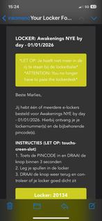 Awakenings locker medium, Tickets en Kaartjes, Eén persoon, Januari