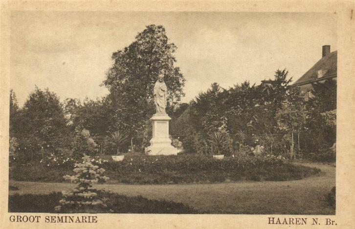 Groot Seminarie - Haaren N.Br. - standbeeld - ongelopen, Verzamelen, Ansichtkaarten | Nederland, Ongelopen, Noord-Brabant, 1920 tot 1940