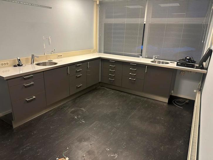 Antraciete moderne Keuken met 2 Spoelbakken - Z.GA.N, Huis en Inrichting, Keuken | Complete keukens, Ophalen