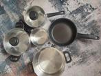 Pannen koekenpan voor gas, Huis en Inrichting, Keuken | Potten en Pannen, Ophalen, Gebruikt, Rvs, Koekenpan of Braadpan