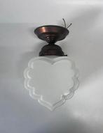 Vintage wit glazen hanglamp plafondlamp Jugendstil art deco, Ophalen of Verzenden, Glas, Art deco