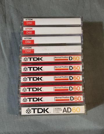 10x TDK D60 IEC Type I (FE) audio cassette beschikbaar voor biedingen
