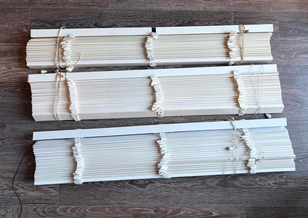 3 keer witte houten jaloezieën gaamma 50mm, 100 tot 150 cm, Wit, Ophalen of Verzenden, Zo goed als nieuw