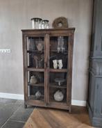 Landelijke buffetkast met glas uit India, Huis en Inrichting, Ophalen of Verzenden