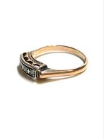14k antiek rosé en witgouden ring met roosdiamant, Sieraden, Tassen en Uiterlijk, Antieke sieraden, Ophalen of Verzenden, Goud