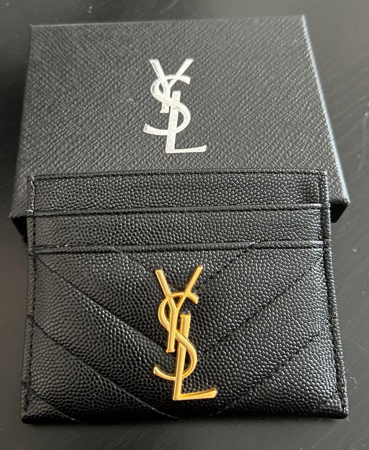 YSL kaarthouder/portemonnee, Sieraden, Tassen en Uiterlijk, Portemonnees, Zo goed als nieuw, Zwart, Ophalen of Verzenden
