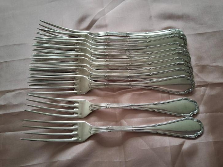 Verzilverd bestek 12 couverts, Antiek en Kunst, Antiek | Bestek, Ophalen