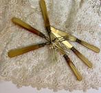 Set van antieke koperen mesjes (12 st.) en vorkjes (12 st.)