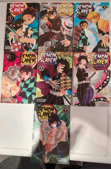 Demon slayer manga 1 t/m 7 (in goede staat) beschikbaar voor biedingen