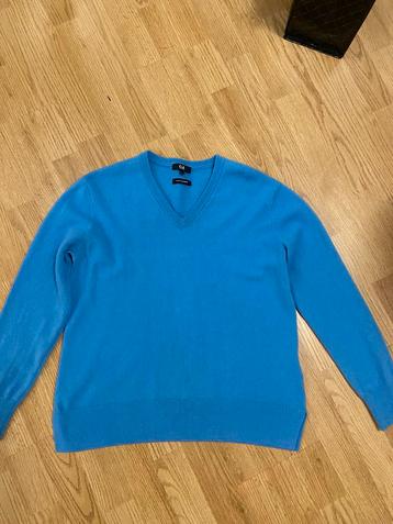 Trui mt L (80 wol  - 20 cashmere) helder blauw beschikbaar voor biedingen