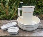 Vintage Lampetkan set goud met wit compleet lampet, Antiek en Kunst, Ophalen of Verzenden
